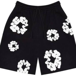 Tear Print Shorts Black
